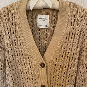 Abercrombie & Fitch Women's button down Tan Sweater. Medium